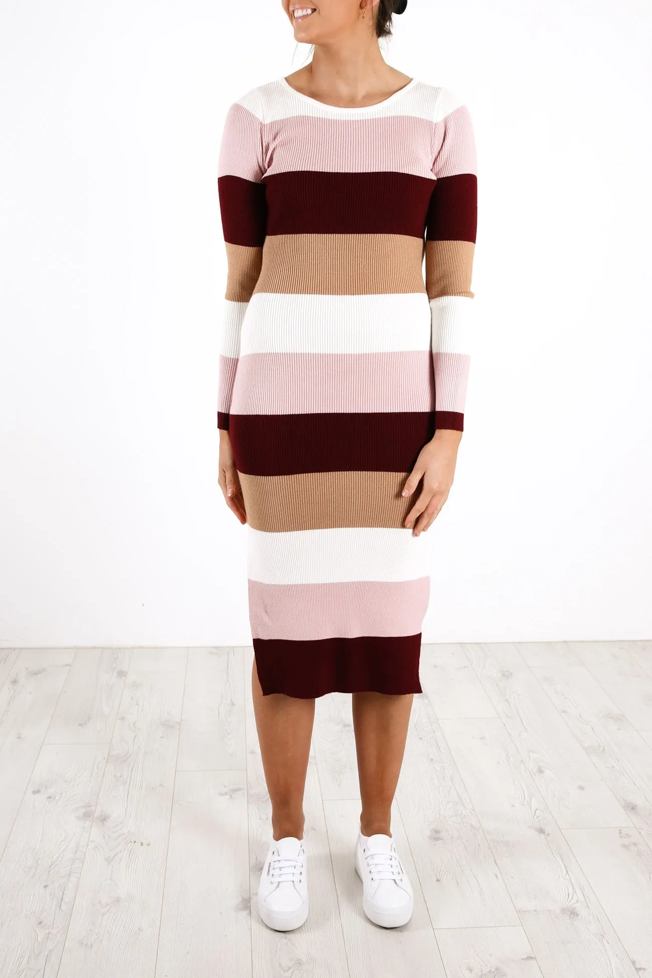 Tara Knit Dress Multi Stripe