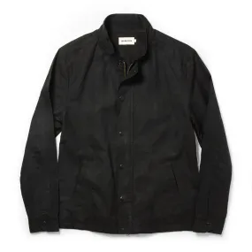 The Bomber Jacket in Black Dry Wax