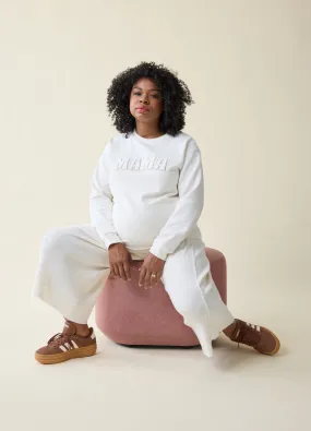 The Mama Maternity   Postpartum Sweatshirt Cream