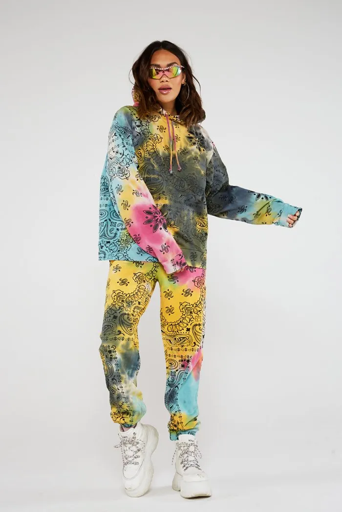 Tie Dye Paisley Print Oversized Hoodie