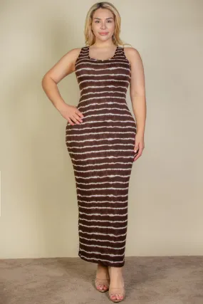 Tie Dye Printed Tank Bodycon Maxi Dress