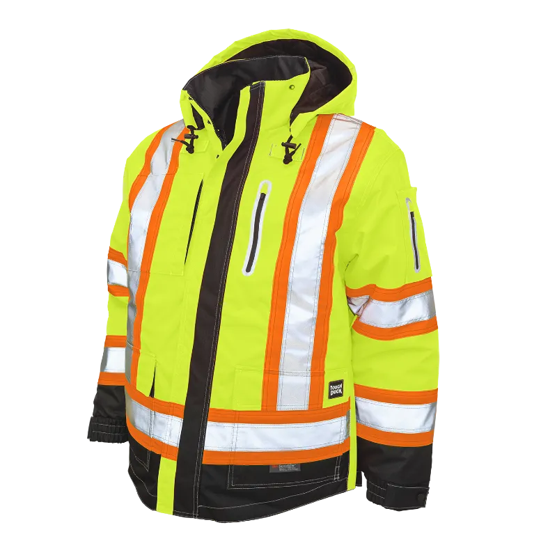 Tough Duck Ripstop 4-In-1 Safety Jacket with Quick Release Hoodie - S187