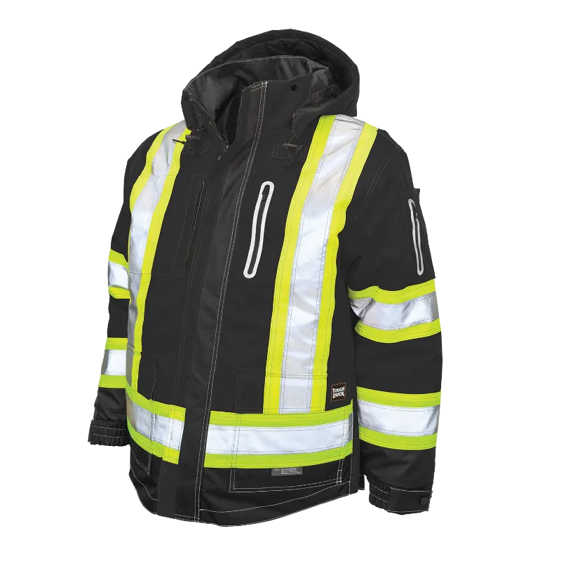 Tough Duck Ripstop 4-In-1 Safety Jacket with Quick Release Hoodie - S187