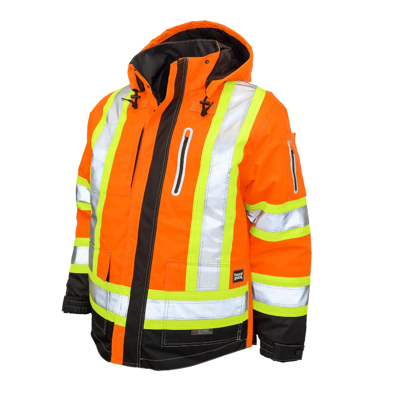 Tough Duck Ripstop 4-In-1 Safety Jacket with Quick Release Hoodie - S187