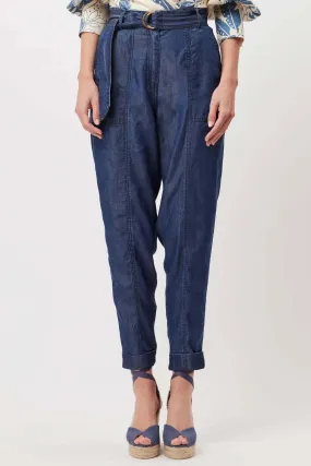 Transit Tencil Denim Rolled Cuff Pant | Dark Denim