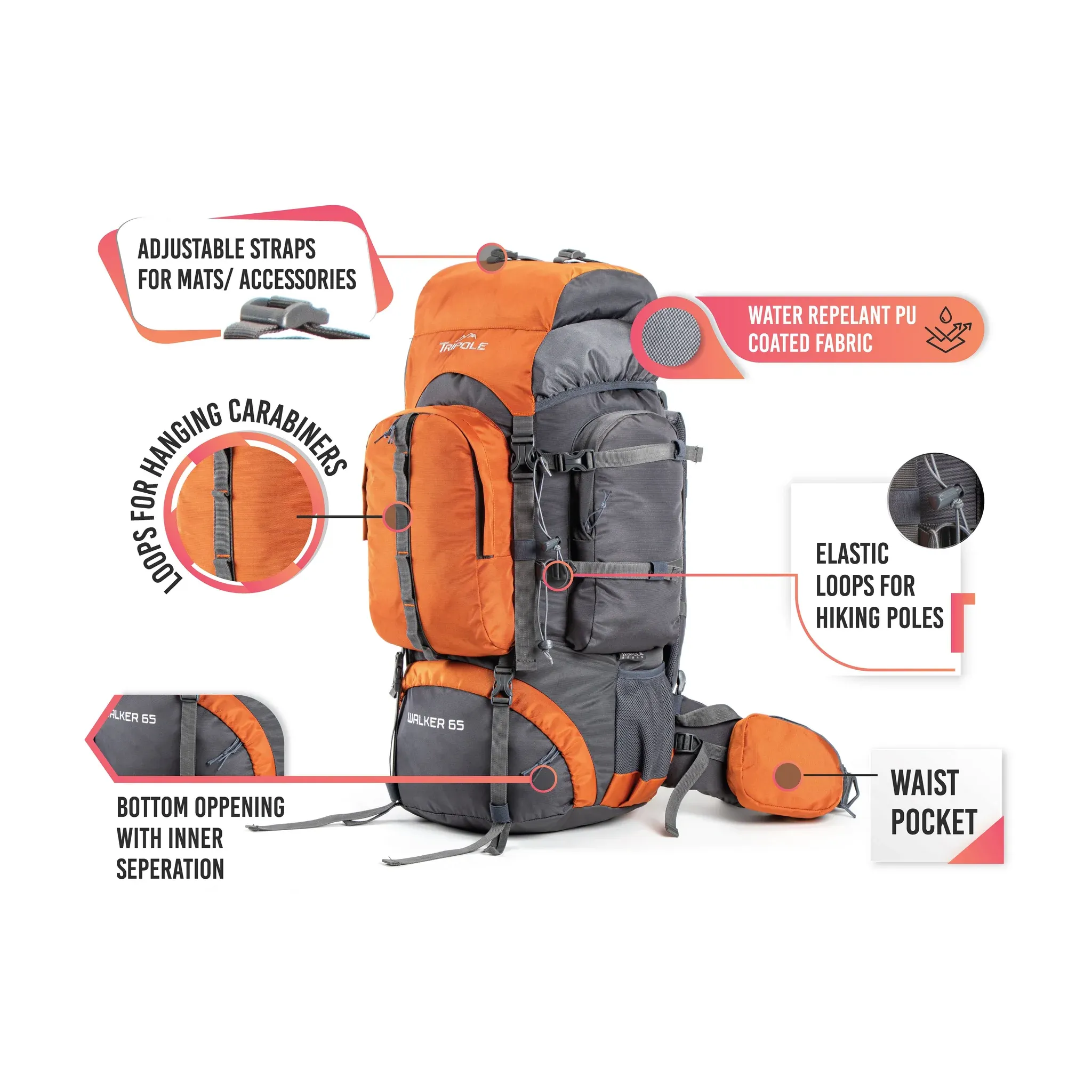 Tripole Walker 55 Litre - Trekking and Backpacking