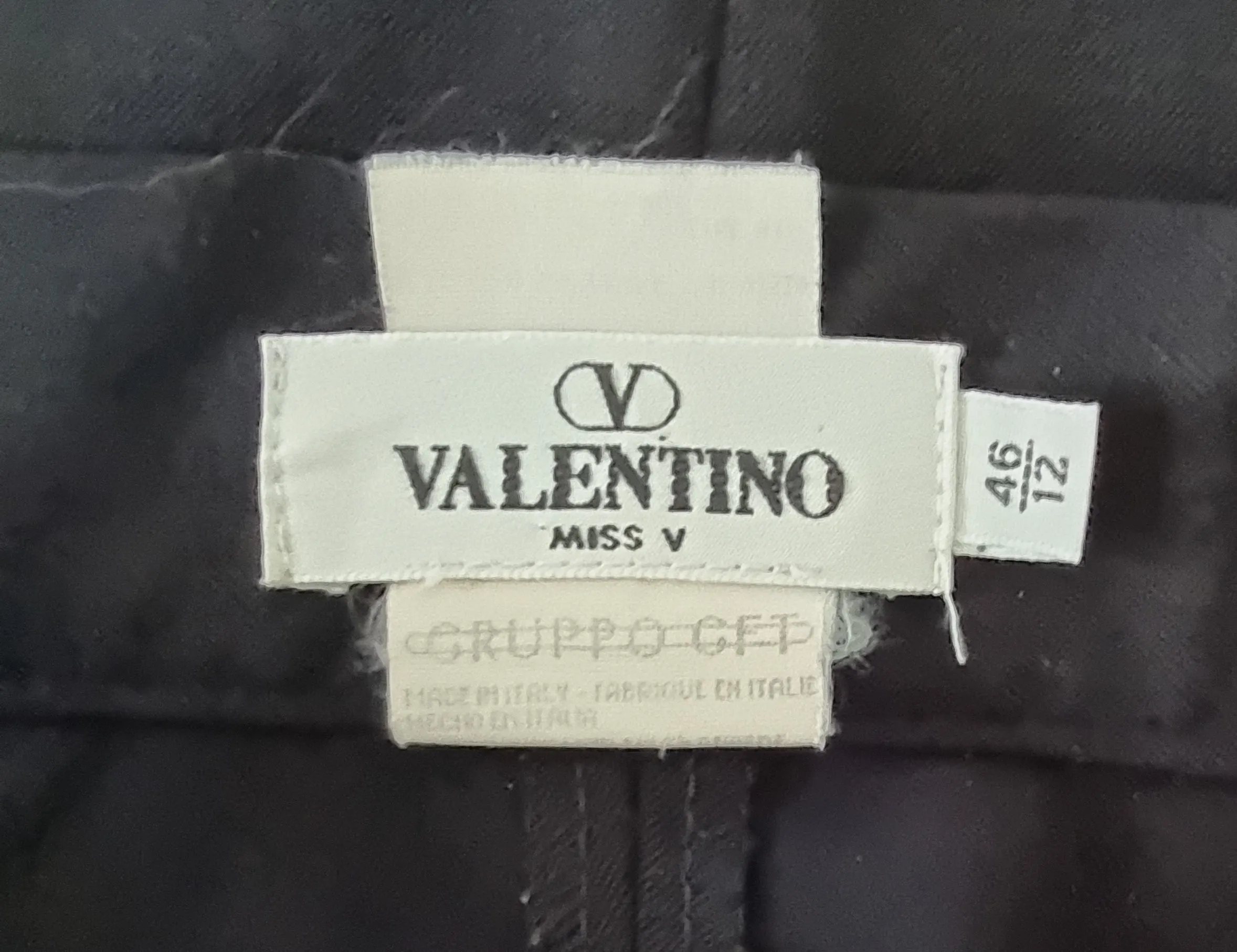 Valentino Miss V Vintage Straight Leg Black Trousers UK 14 US 10 EU 42 IT 46