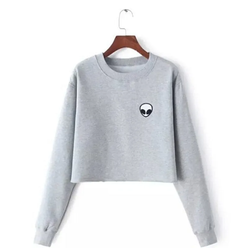 VenusFox ET Crew neck Loose Short Fleece Jumper Hoodies Sweatshirts