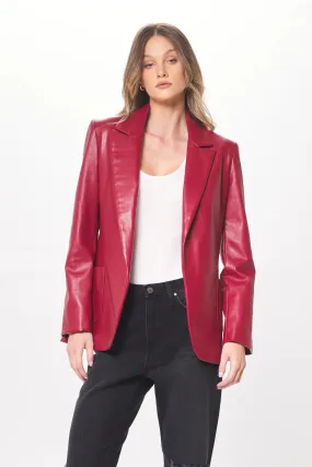 Vintage Havana Ruby Faux Leather Blazer