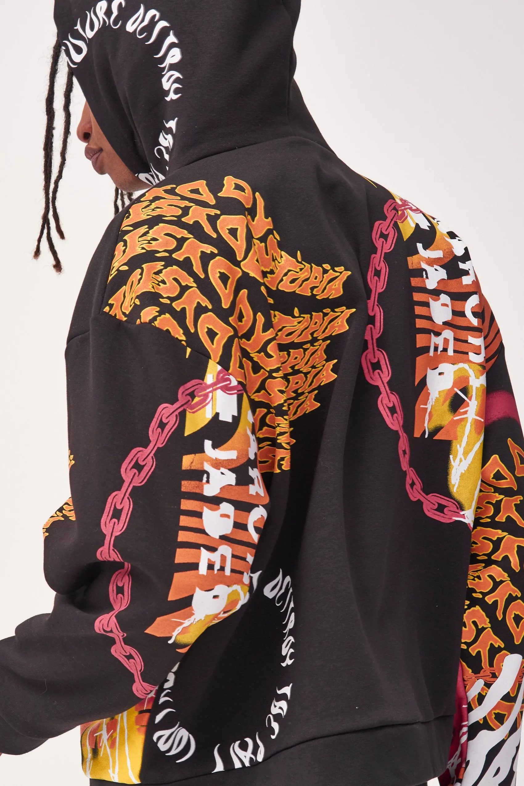 Vortex Print Oversized Hoodie