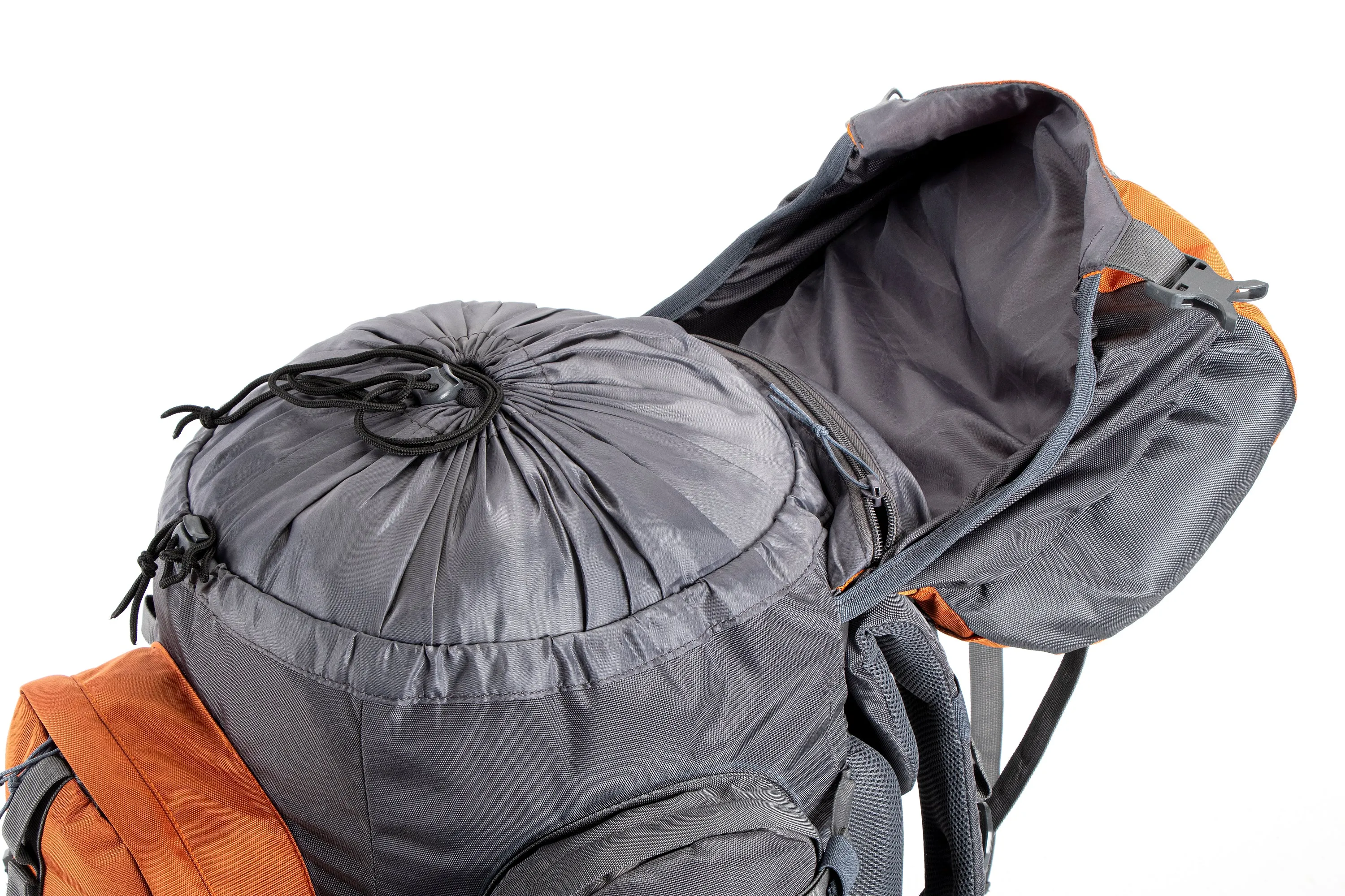 Walker 65 Litre Rucksack (Grey & Orange)   Foldable Day Pack