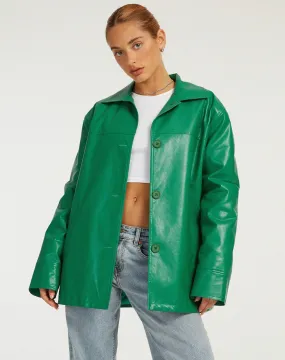 Walta Jacket in Pu Kelly Green