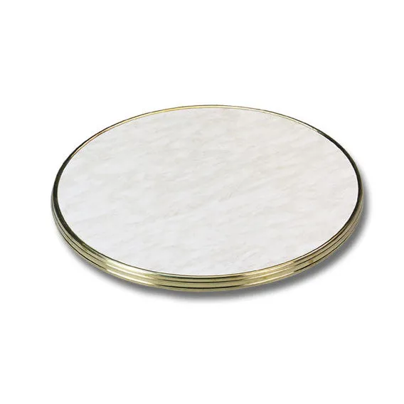 Werzalit Hospitality Table Tops w Brass Edge | Buy Online