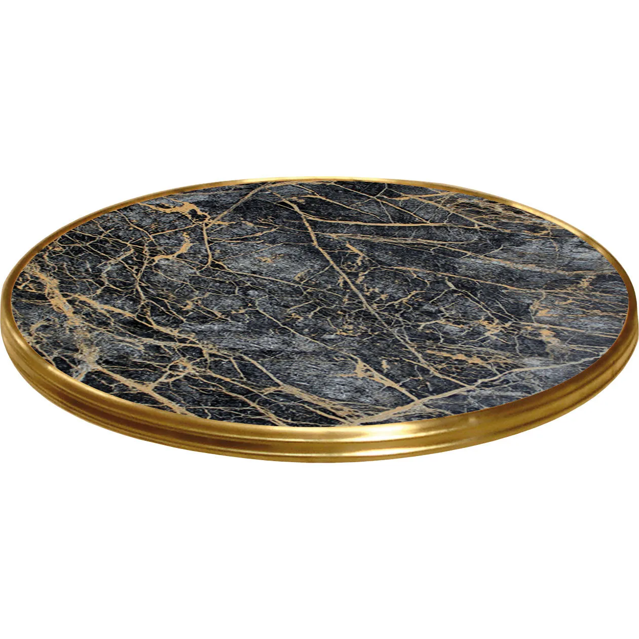 Werzalit Hospitality Table Tops w Brass Edge | Buy Online