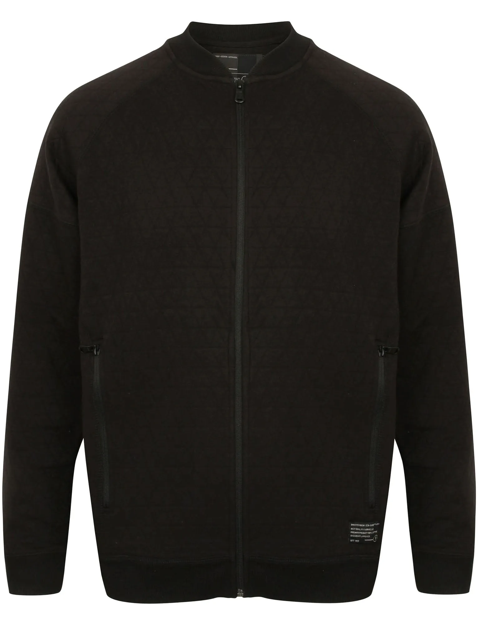 Woden Diamond Quilted Cotton Baseball Jacket in Black - Dissident