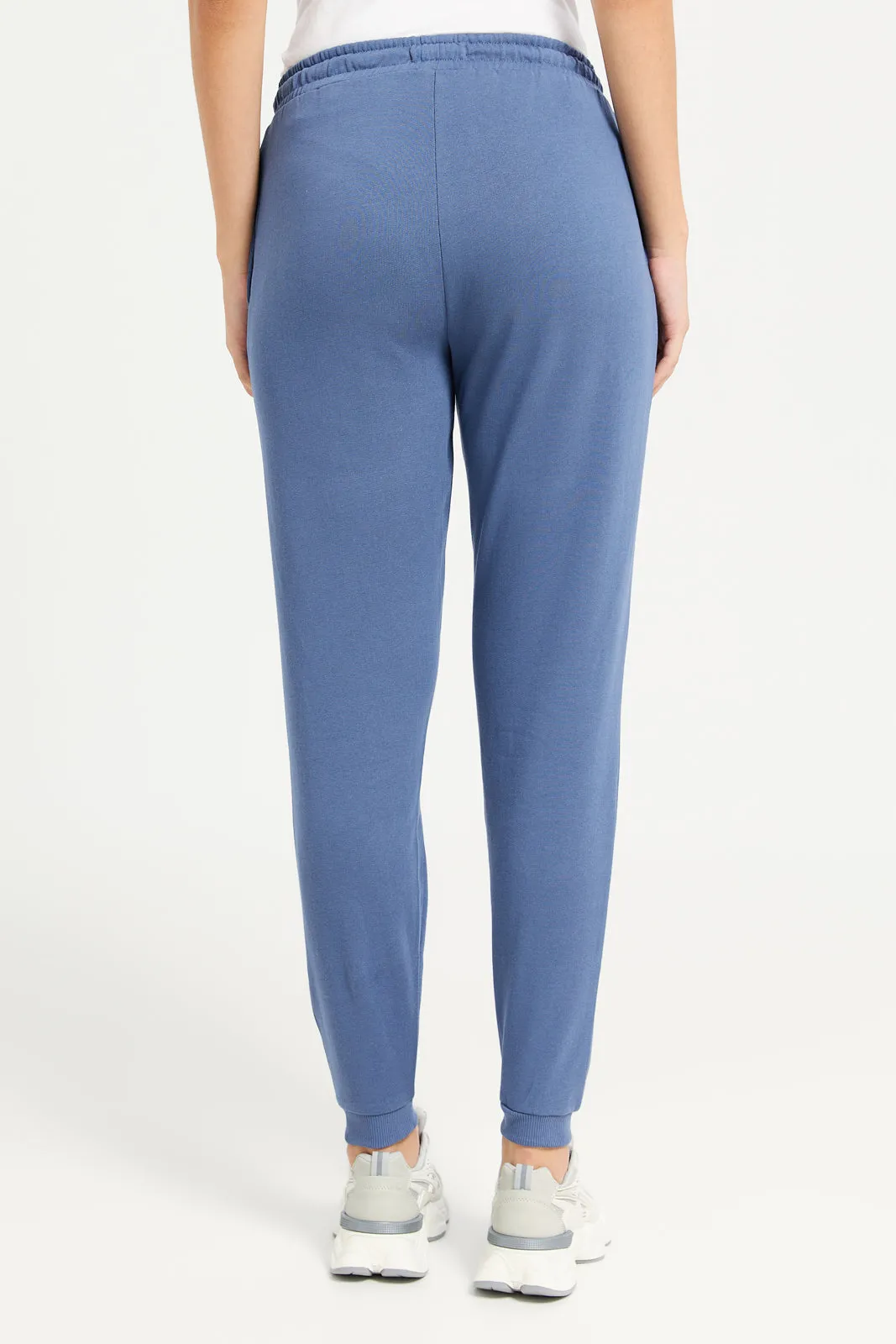 Women Blue Placement Print Joggers