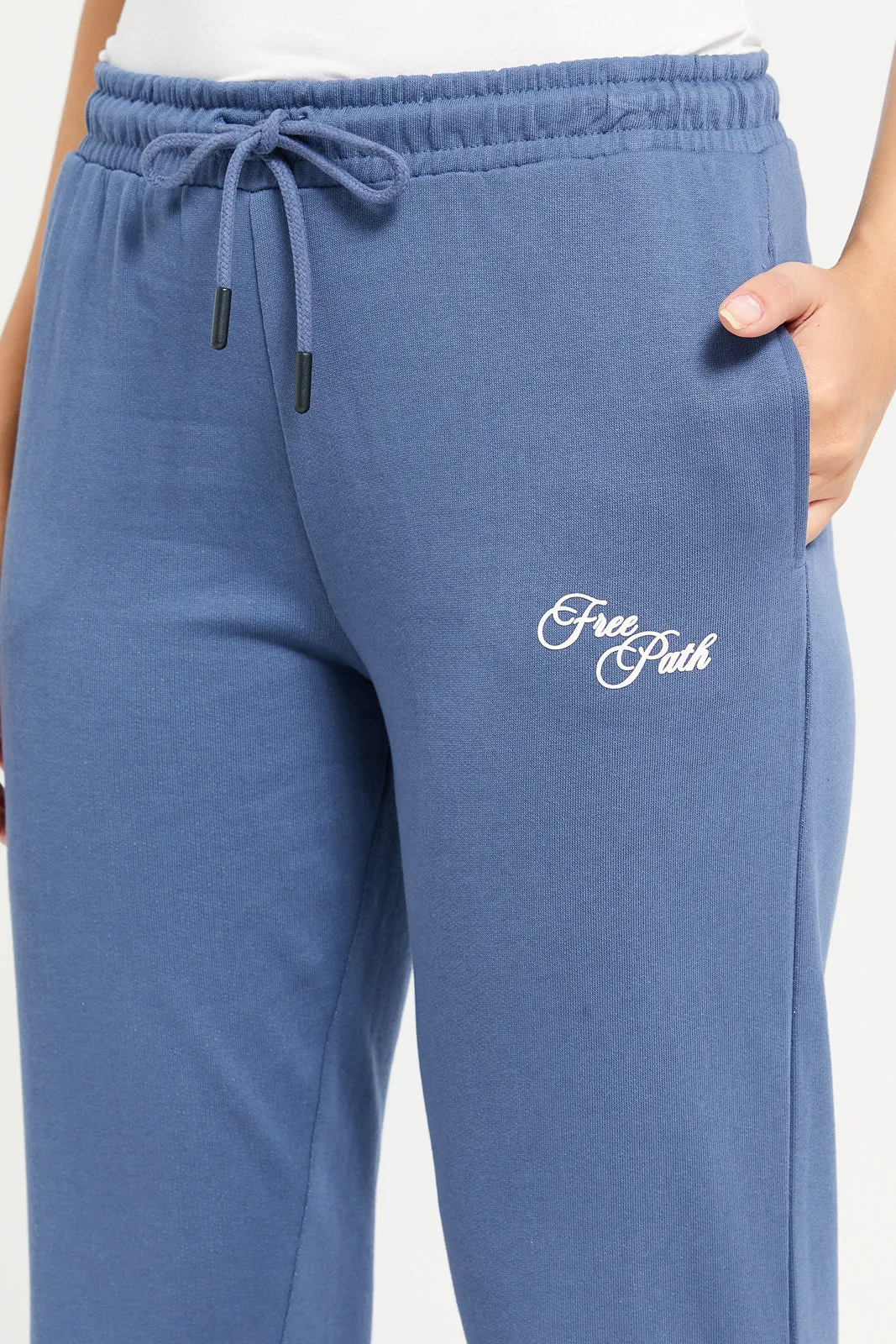 Women Blue Placement Print Joggers