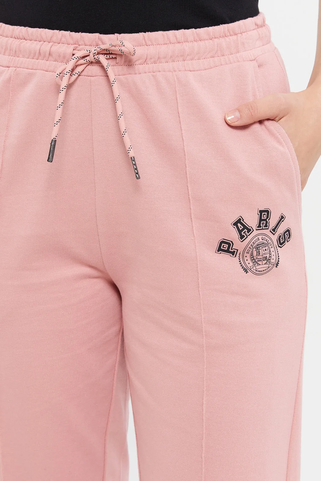 Women Pink Printed Joggers