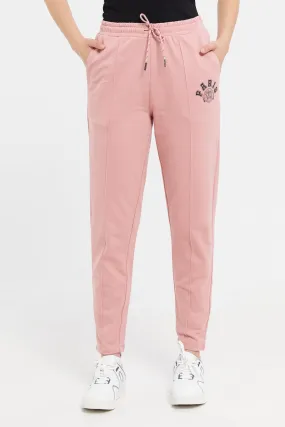 Women Pink Printed Joggers