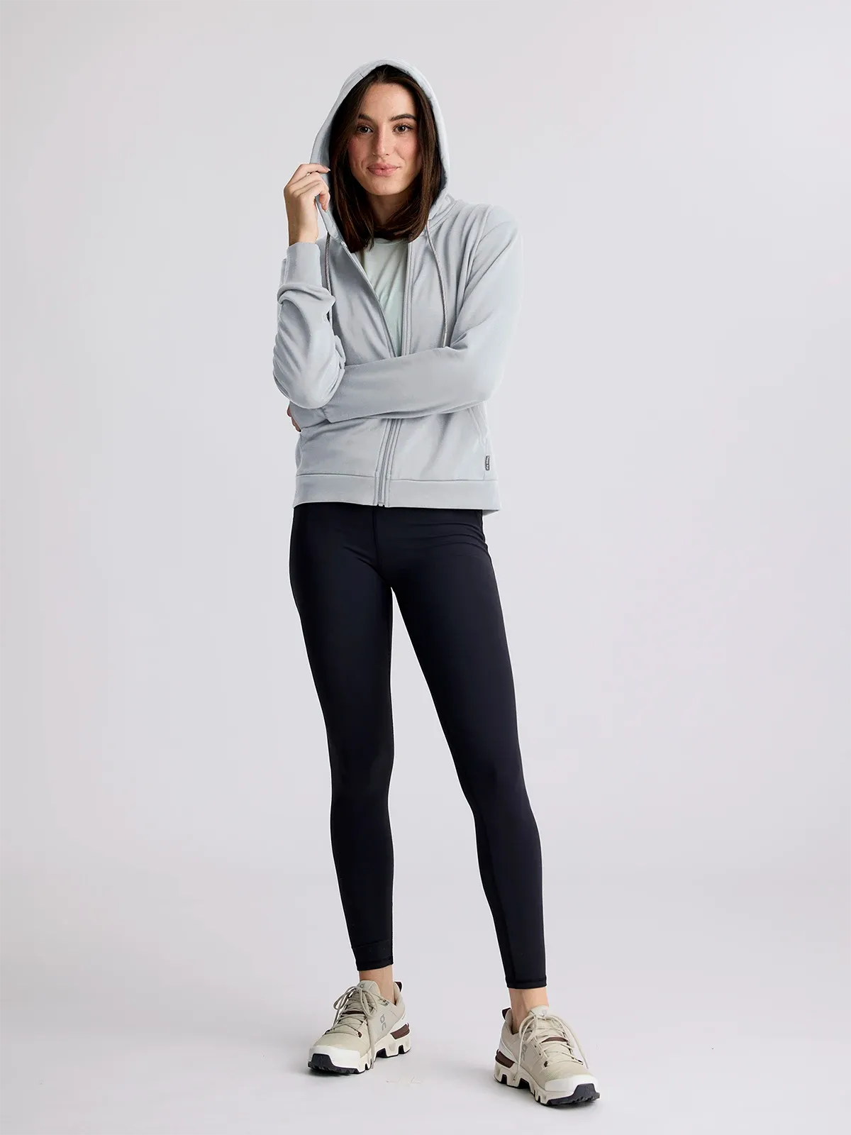 Women's Bamboo Lightweight Fleece Zip Hoodie - Light Heather Grey