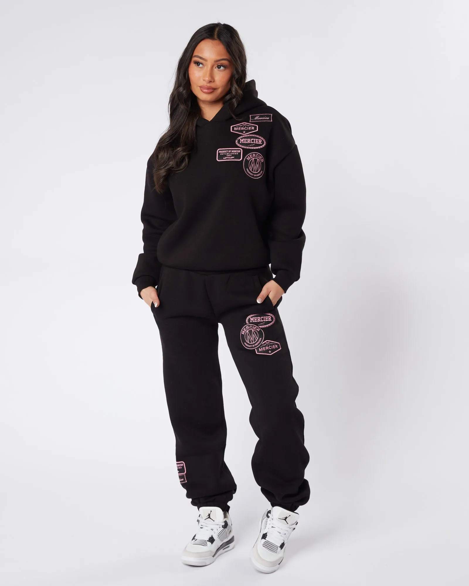 Womens Black Pink OG Badge Joggers