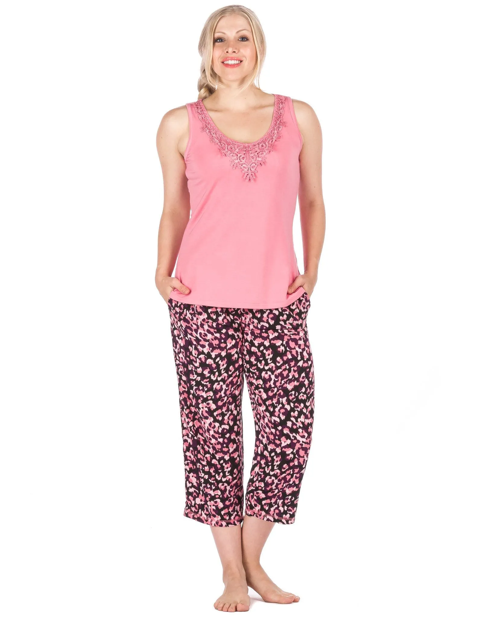 Women's Cool Breeze Woven Capri Lounge Set