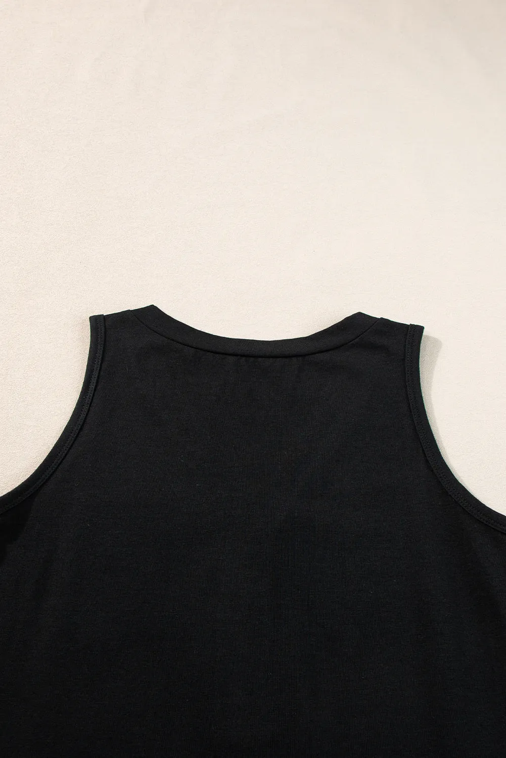 Women's Half Button V Neck Patched Pocket Tank Top