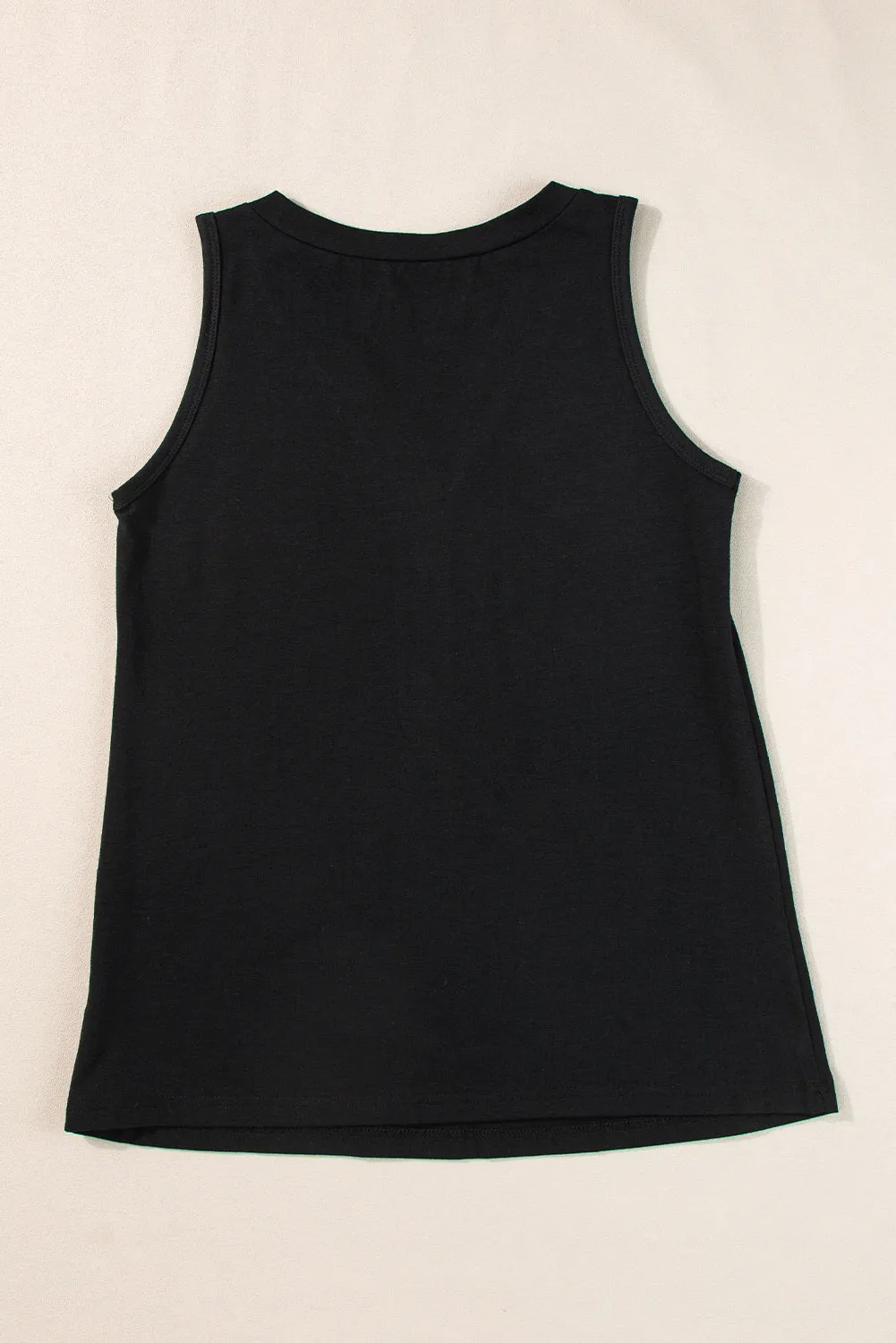 Women's Half Button V Neck Patched Pocket Tank Top