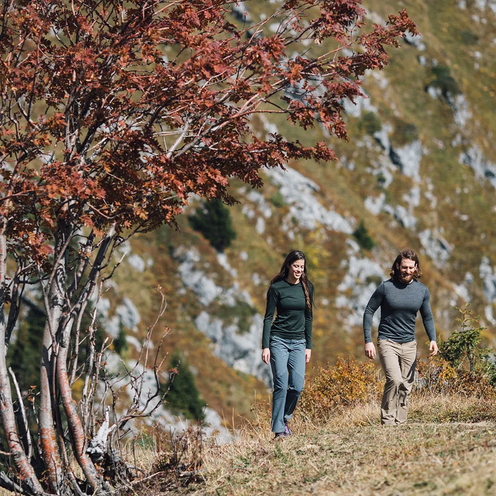 Womens Merino 180 Long Sleeve Crew (Forest)