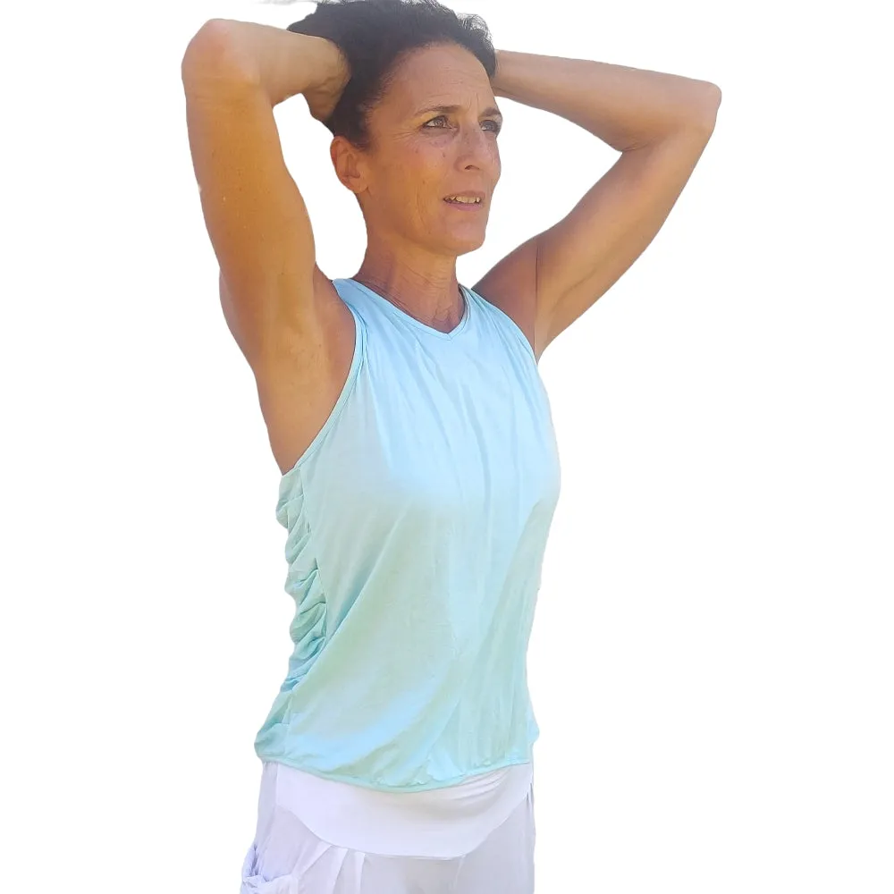 YOGAZ Eco-Friendly Modal Bow Cool Mint Green Dressy Tank Top