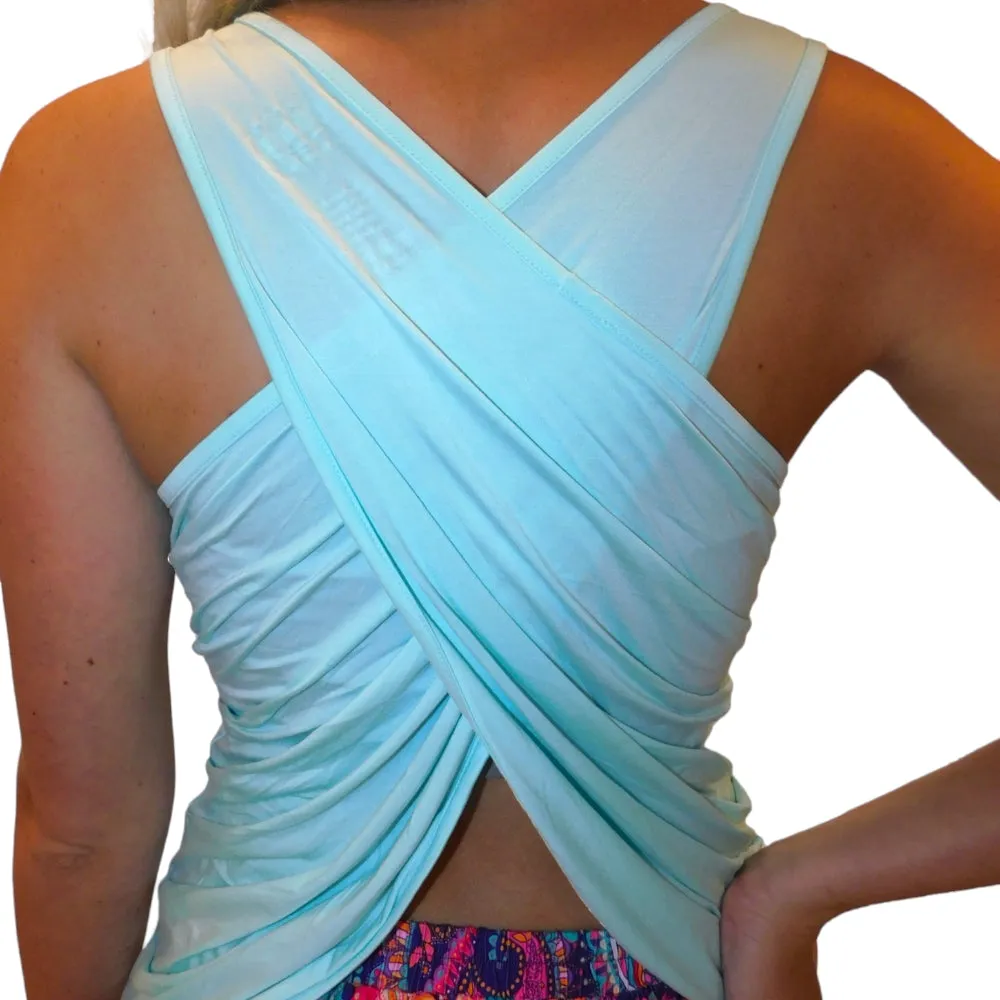 YOGAZ Eco-Friendly Modal Bow Cool Mint Green Dressy Tank Top