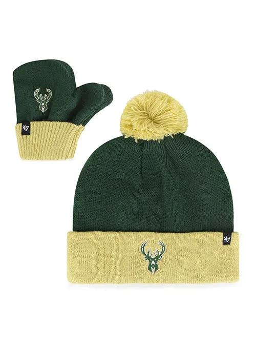 Youth '47 Brand Milwaukee Bucks Knit Hat & Gloves Set